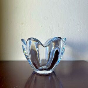 Vintage MIKASA RAMONA Flower Cut Crystal Decorative Flower Vase Arches Heavy 6"